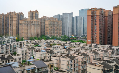  high angle view of residential building in the city