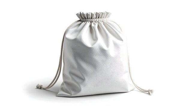 Blank white drawstring bag