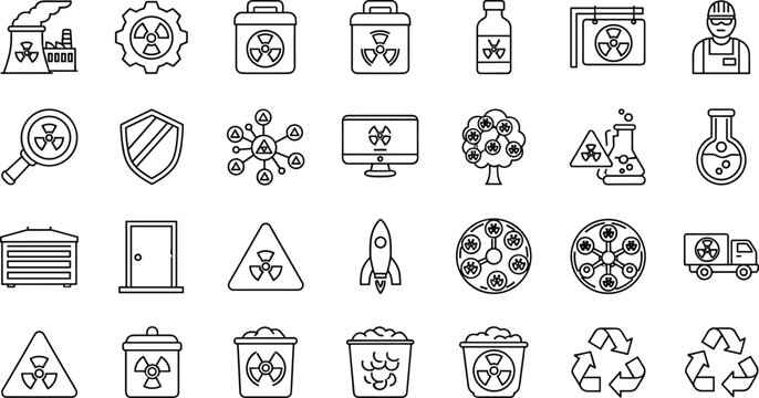 Set of four icons representing global network and fast internet connection speed.