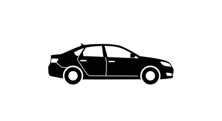 Fototapeta premium Black silhouette of a sedan car.