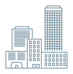 Naklejka premium Stylized Line of a City Skyline with Tall Buildings