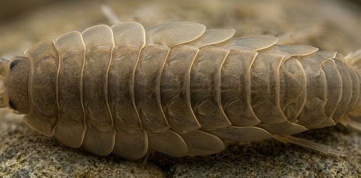Extreme macro texture of the overlapping chitin plates on a crustacean