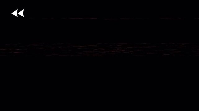 Old film type with rewind icon. Old Vintage Retro analog type VHS rewind tape on alpha channel. 4K video