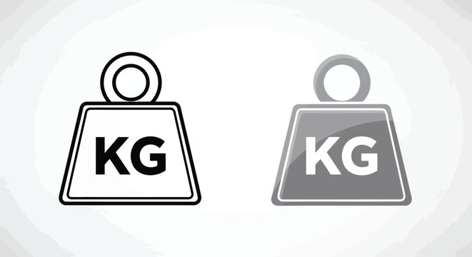 Vector illustration of kilogram weight icon set, vector illustration