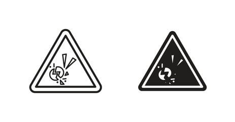 Obraz premium Explosive materials hazard sign for web design. icon symbol vector