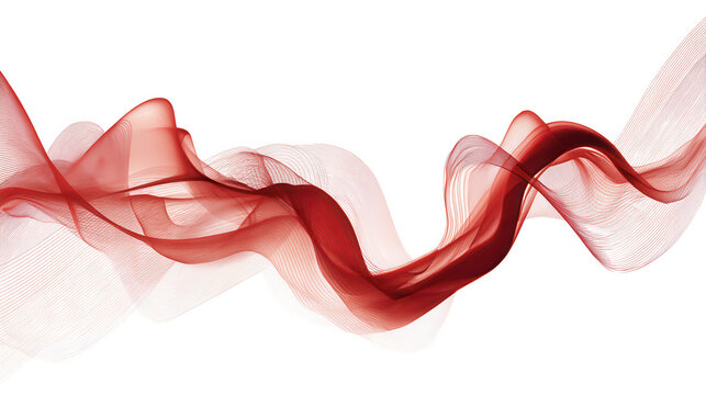 Eleganti onde astratte rosse e fluide creano un dinamico sfondo digitale su bianco, evocando movimento e passione.