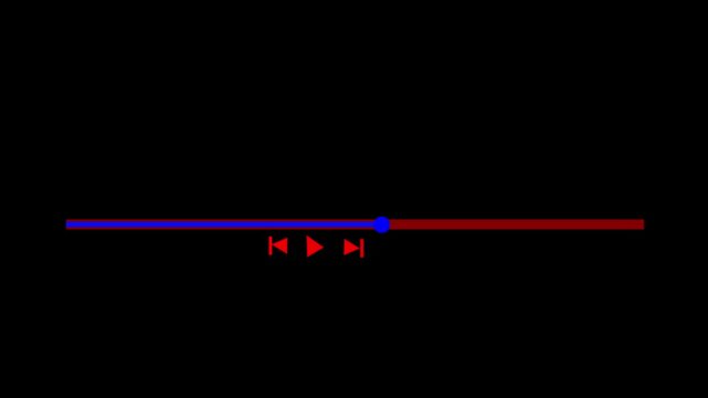 Audio player icon and black background 4k motion video animation.
