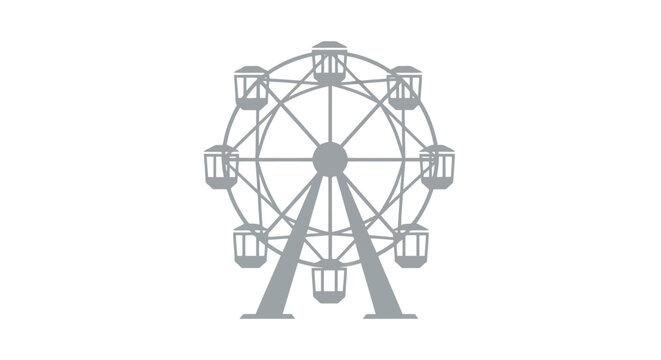 Vector illustration colorful Detailed of a Large Ferris Wheel with Multiple Gondolas Isolated