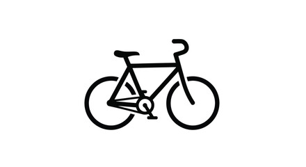 Obraz premium Vector illustration monochrome minimal bicycle silhouette on white background for infographic use