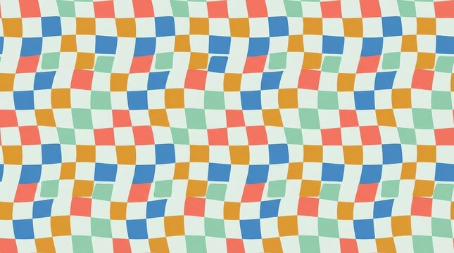 Colorful Abstract Geometric Wave Pattern with Dynamic Shapes and Repeating Design Elements