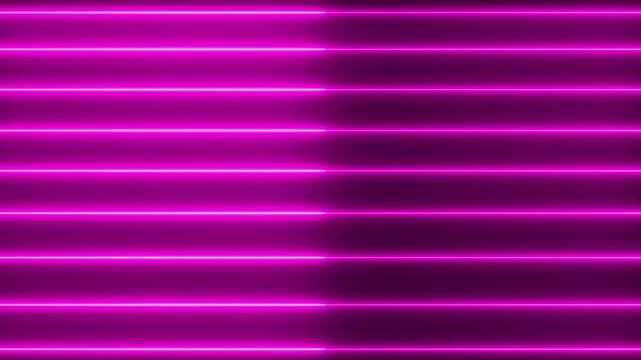 Glowing line geometric pattern with pink neon light animation, horizontal all the video