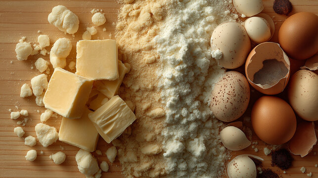 Organized ingredients versus scattered food preparation comparison concept