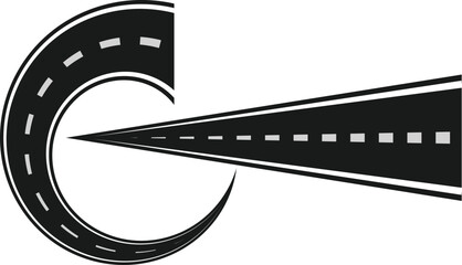 Fototapeta premium Curved Road Vector Set with Different Path Shapes, Transportation Route Design Collection, Modern Minimal Street and Highway Illustration for Navigation, Travel and Direction Concept