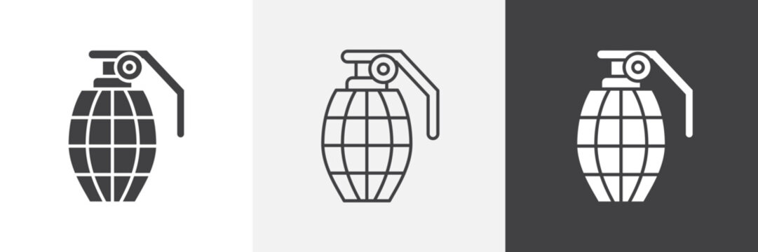Hand grenade icon element for design projects and web designs