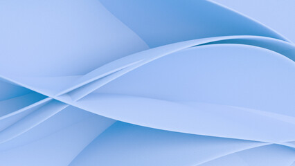 Naklejka premium An abstract composition of intertwined curved surfaces with soft shadows. A futuristic background with dynamic geometric shapes in a modern style.