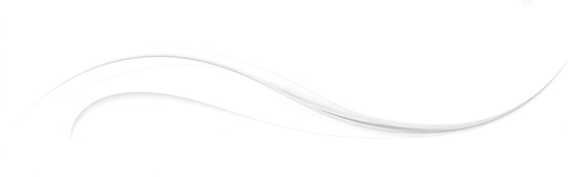 Elegant white flowing wave lines on clean bright background representing movement air or silk for minimalist aesthetic corporate.