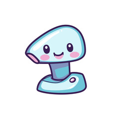 Obraz premium Adorable cartoon illustration of a desk lamp with a friendly face, blush, and simple color scheme