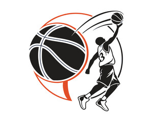 Minimal Basketball Vector Collection – Clean Sports Icons and Player Silhouettes, Flat Design © Omar