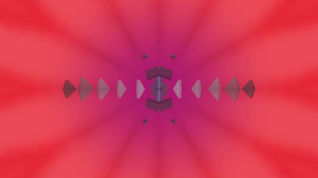 Abstract geometric shapes in red.