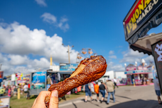 turkey leg at the county fair