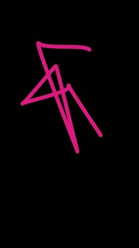 Neon pink arrow glowing on black background for modern digital signage and futuristic design