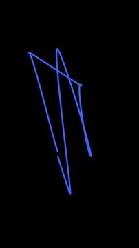 Blue laser beam pointing upward in dark space for futuristic technology and innovation concept