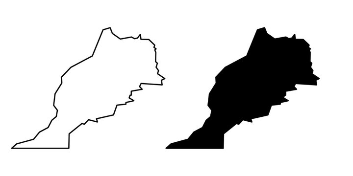 Morocco map icon set with simple and modern design isolated on transparent background