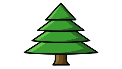 Obraz premium Cartoon Pine Tree Vector – Layered Triangular Leaves, Simple Flat Nature Clipart SVG