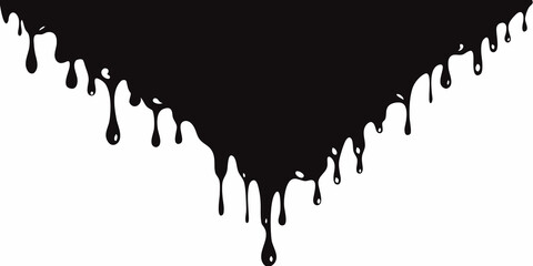 Fototapeta premium Abstract black ink splash with dripping effect against a white background