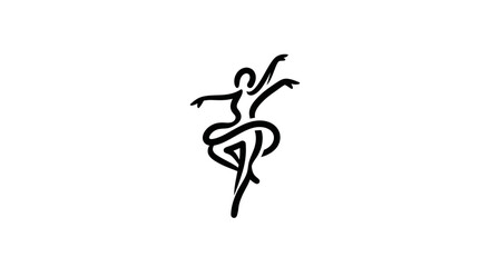 Elegant Ballet Dancer Silhouette Icon © rexus