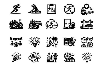 Fototapeta premium Image fitness diagram healthy stretching set vector fill icon generation exercise simple