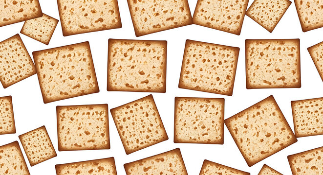 Seamless pattern of matzah crackers, symbolizing passover and jewish culinary tradition, unleavened bread texture, background