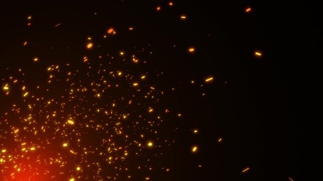 red fire particles overlay transparent background