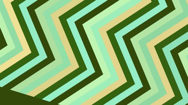 Abstract Geometric Zigzag Pattern Motion Background in Green Tones.