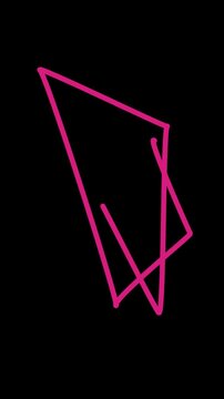 Neon pink arrow glowing on black background for modern design and digital marketing