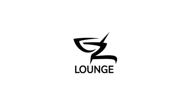 Modern GZ Lounge Logo Design, Minimalist Black and White Brand Identity