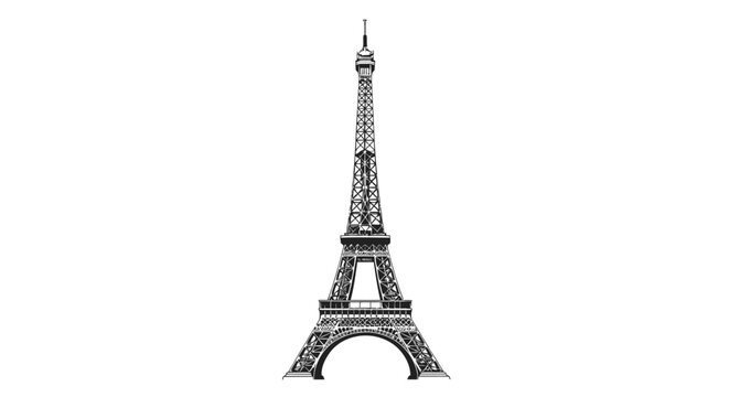 Eiffel Tower Paris France Landmark Icon.