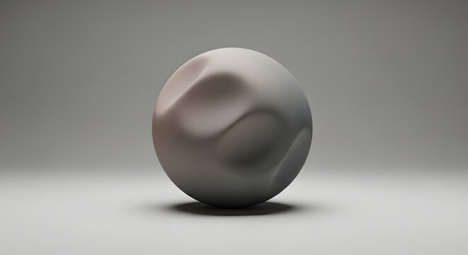 Organic 3D deformed sphere with subtle surface distortion and matte finish