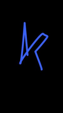Glowing blue neon arrow pointing right on black background for digital navigation or modern design