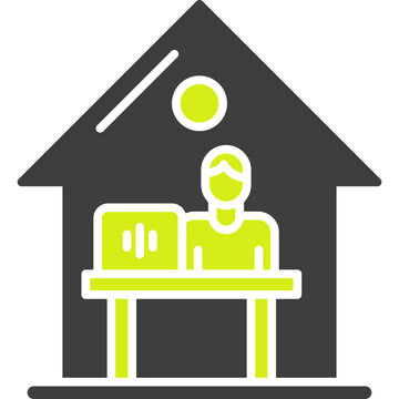 Work At Home Vector Icon