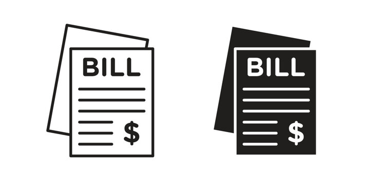 Bills icon on white background. icon set