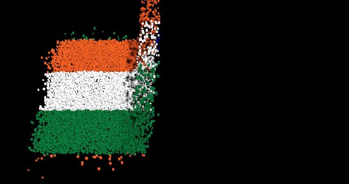 Abstract Cubes Forming Indian Flag Texture