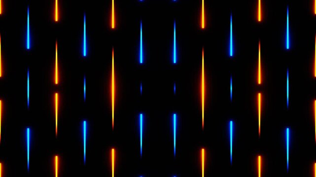 Orange and Blue Neon Lights Drops to Center Background VJ Loop in 4K