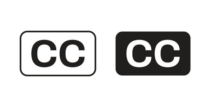 Closed caption icon on white background. icon set