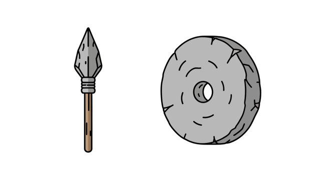 Ancient spear and shield head.
