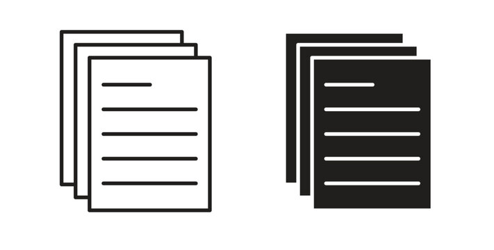 Document papers icon on white background. icon set