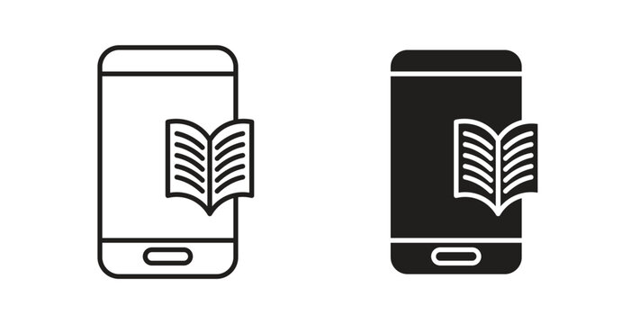 Ebook icon on white background. icon set