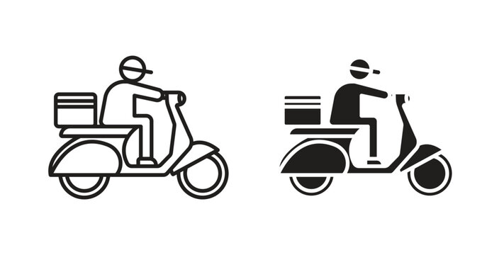 Food delivery icon on white background. icon set