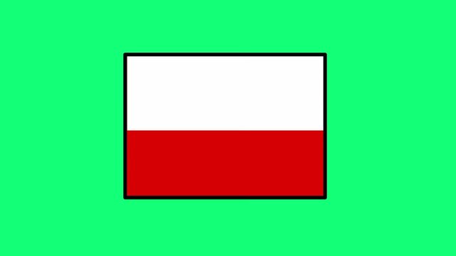 Flag of Poland with green screen baground 