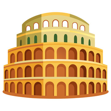 A large roman colosseum with arches